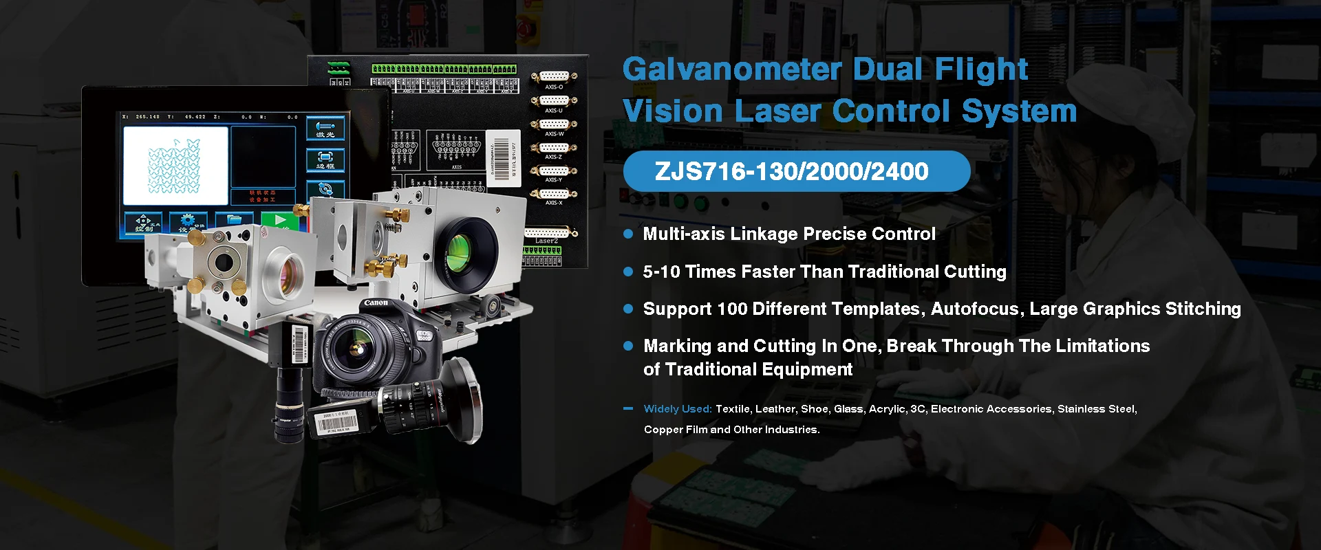China Galvanometr Dual Flight Vision Laser System kontroli